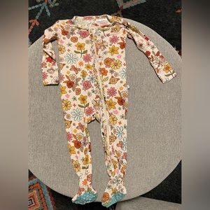 Posh Peanut Zip Up Footie Pajamas, Rainbow Floral, 18-24 mo